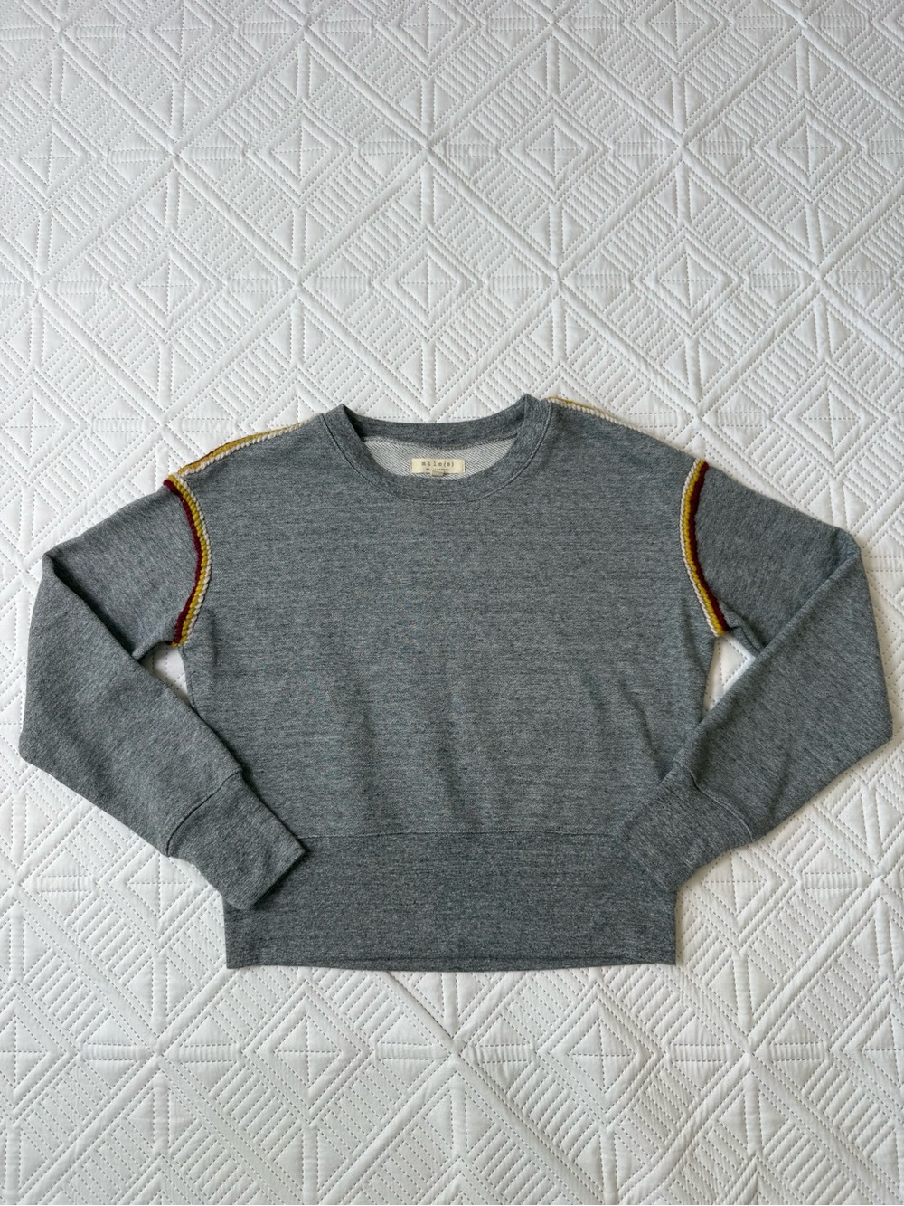 Miles by Madewell Embroidered-Trim Crop Sweatshirt Size XXS